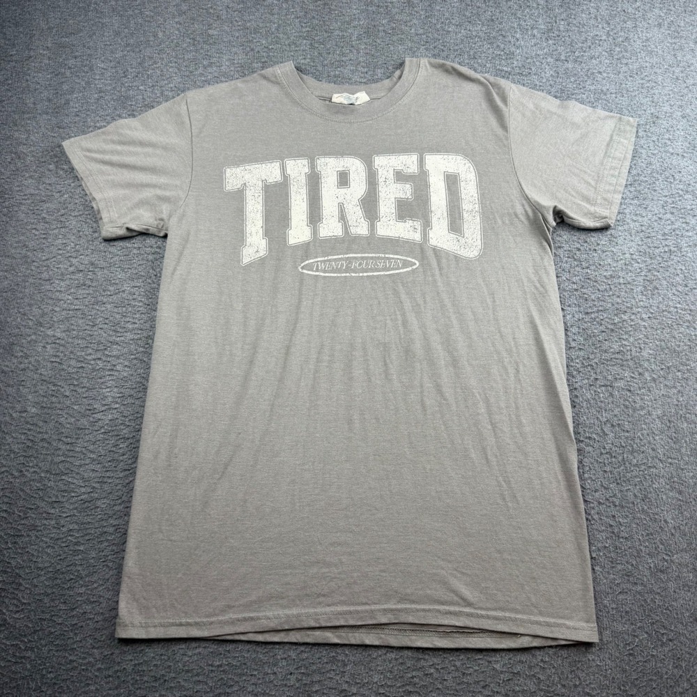 Simply Southern T-Shirt Men's Medium‎ Gray Tired Twenty Four Seven Graphic Tee